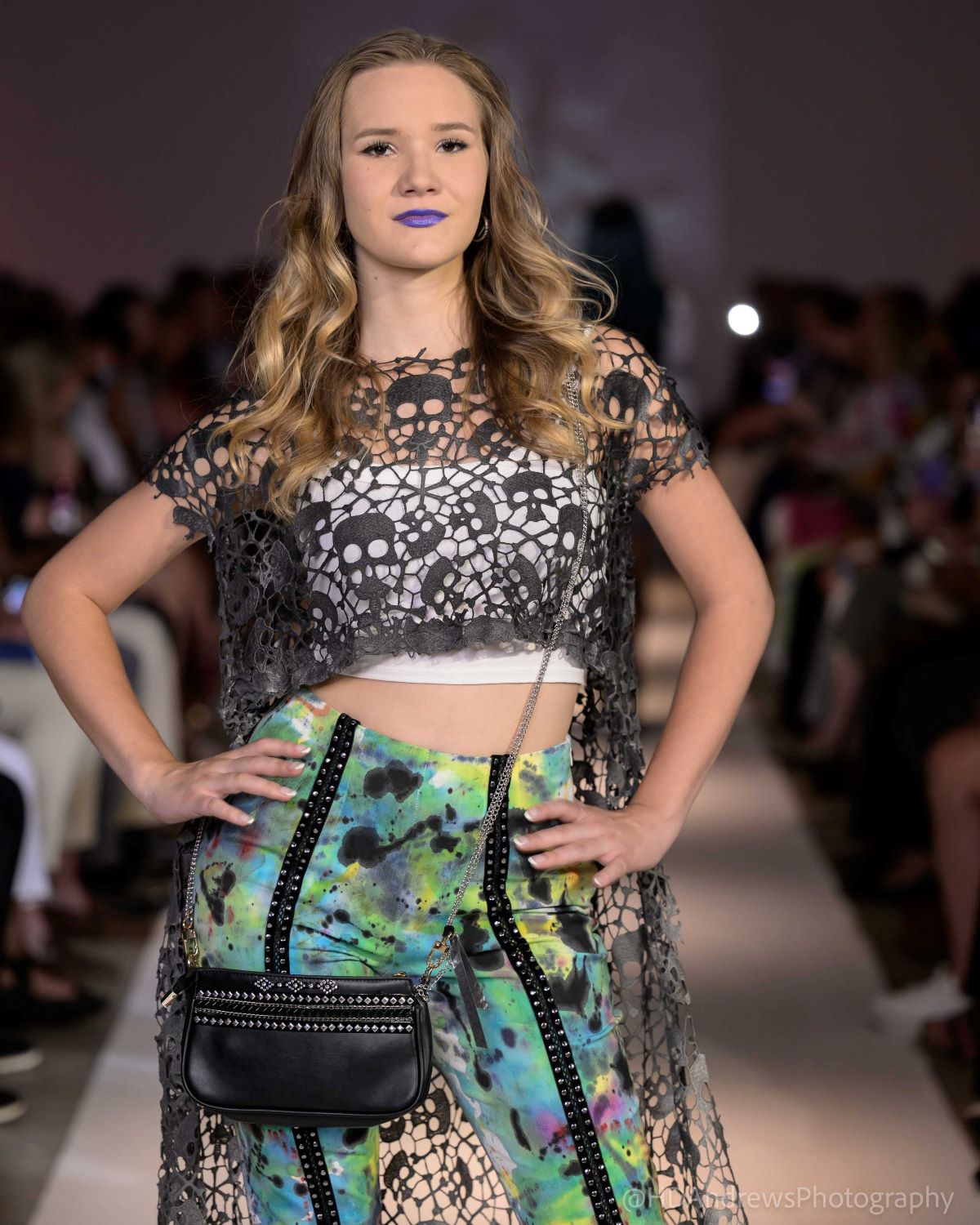 Model Cora wearing Unique Custom Threads fashion