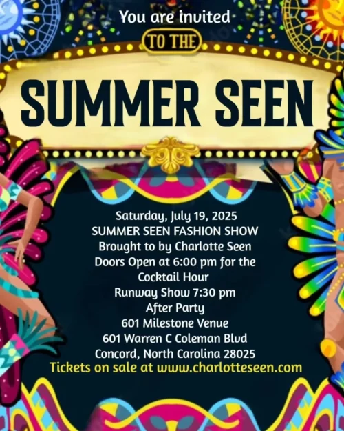 Poster for Charlotte Seen's SUMMER SEEN fashion show.